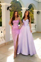 Tina Holly Mirella Gown - Lilac Pink/Silver