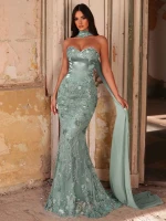 Mila Label Virginia Gown - Teal Blue