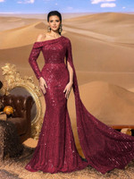 Mila Label Boston Gown - Burgundy