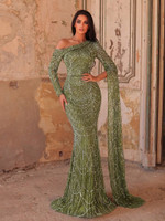 Mila Label Boston Gown - Olive Green