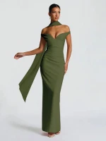 Mila Label Charmaine Gown - Olive Green