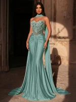 Mila Label Azira Gown - Teal Blue