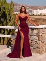 Mila Label Dove Gown - Burgundy