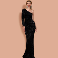 Mila Label Lacey Gown - Black