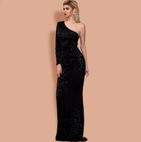 Mila Label Lacey Gown - Black