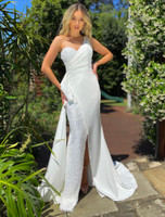 white evening long gown