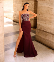 Nicoletta NC1092 Gown - Burgundy