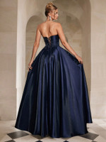 Mila Label Layna Gown - Navy Blue
