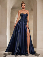 Mila Label Layna Gown - Navy Blue