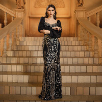 House of Troy Mara Gown - Black/Gold