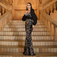 House of Troy Mara Gown - Black/Gold
