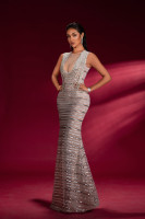 House of Troy Bebe Gown - Nude/Silver