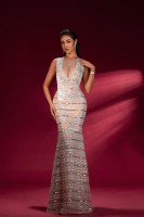 House of Troy Bebe Gown - Nude/Silver