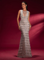 House of Troy Bebe Gown - Nude/Silver