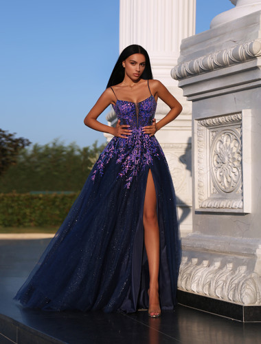 Tina Holly TE216B Gown -  Navy