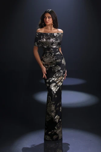 Nicoletta NC4075 Gown - Black Gold