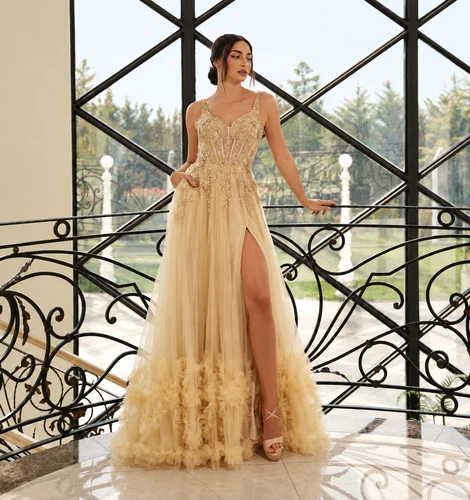 Tina Holly Celeste Gown - Champagne Gold