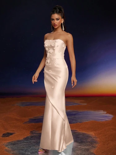 Mila Label Iris Gown - Apricot