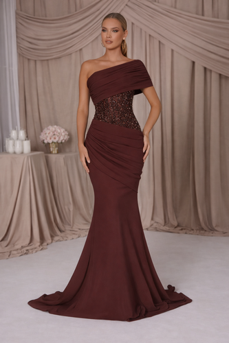 SALE House of Troy Sera Gown - Plum Brown