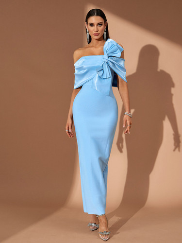 House of Troy Alexa Bandage Dress - Sky Blue