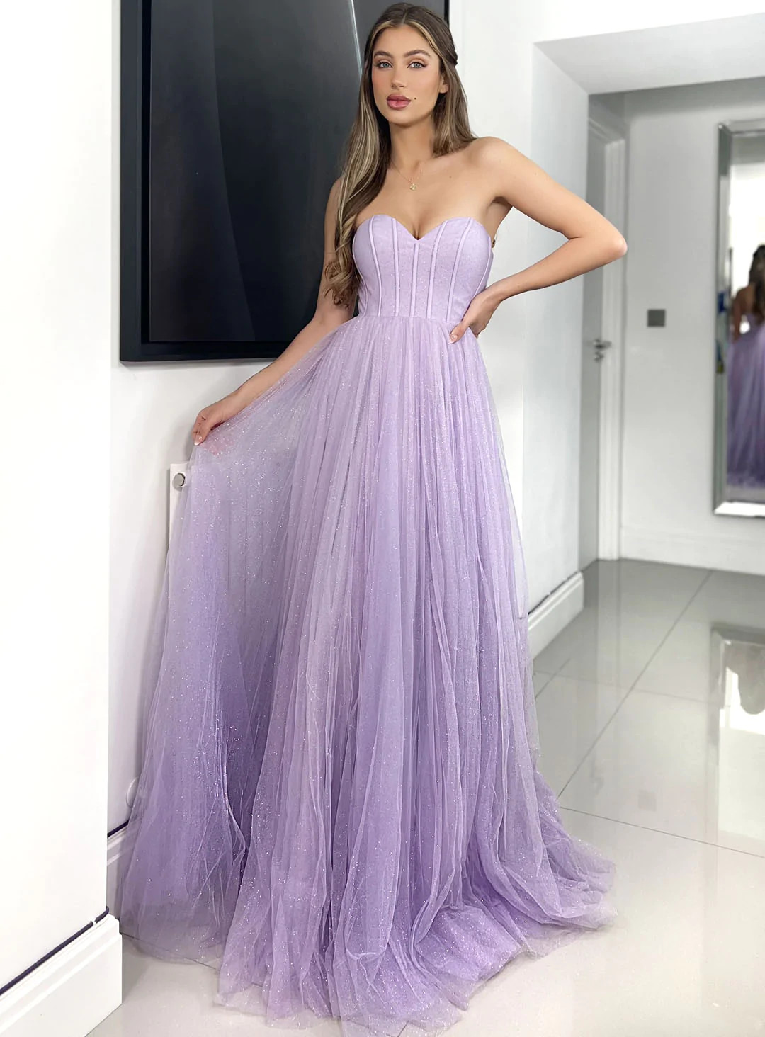 Lilac Off Shoulder Maxi and Evening Dress with slit – iwearmystyle