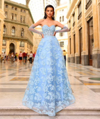 Nicoletta NC1014 Gown - Cadet Blue