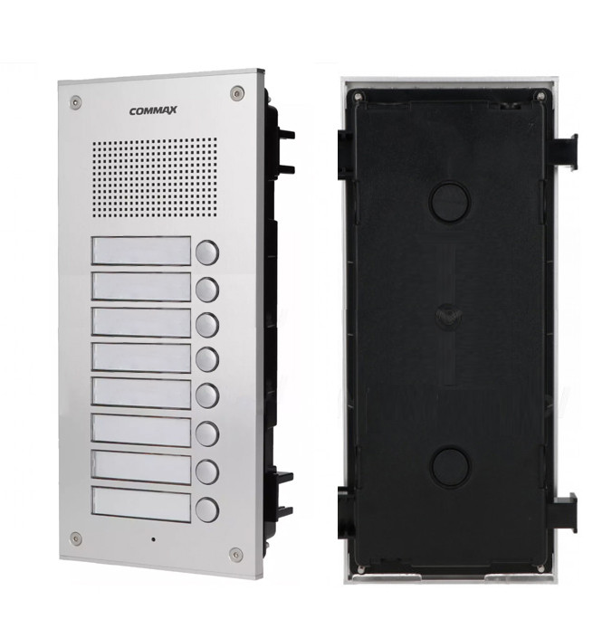 COMMAX 8-Apartment Audio Intercom Set: DR-8UM x1, DP-SS x8, 12V