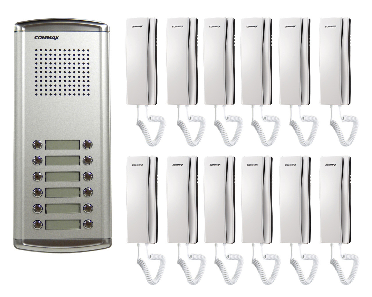COMMAX 12-Apartment Audio Intercom KIT DR-12AM x1/ DP-SS x12/12V
