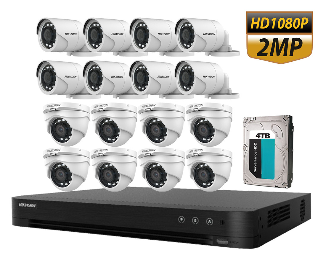 Hikvision 2MP 16CH HD Analog Camera System Bundle: 1x 16CH DVR