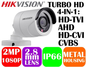 Hikvision HD1080p 4-in1 HD-TVI/AHD/HD-CVI/CVBS IR Bullet Camera DS-2CE16D0T-IRF Hikvision HD1080p 4-in1 HD-TVI/AHD/HD-CVI/CVBS IR Bullet Camera DS-2CE16D0T-IRF