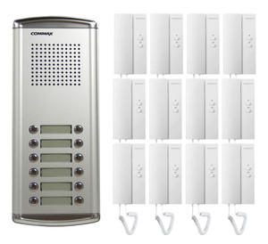 COMMAX 16-Apartment Audio Intercom Set DR-16AM x1/ DP-ML x16/12V