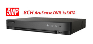 Hikvision 8CH 5MP AcuSense DVR iDS-7208HQHI-M1/S - 8 Channels TURBOHD + 4 IP Channels, 1xSATA, Audio-Over-Coax, AI Human/Vehicle Recognition, Hik-Connect Mobile APP for Remote Access/ iVMS-4200 for PC
