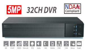 SuperLive 32CH 5MP HD Analog +8CH IP Hybrid DVR, SuperLive Plus APP, NDAA Compliant