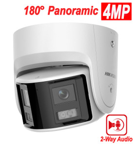 Hikvision DS‑2CD2346G2P‑ISU/SL 4MP Panoramic Turret Network Camera with Audio & Active Deterrence, 2.8mm