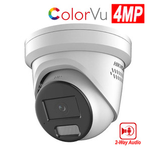 Hikvision DS-2CD2347G2-LSU/SL 4MP ColorVu Strobe Light and Audible Warning Fixed Turret PoE Network Camera