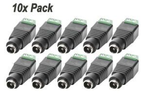 Power Plug Connector DC Female Screw Terminal Type - 10x Pack