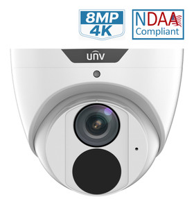 Uniview 8MP/4K PoE IR Eyeball Network Camera with Built-In Microphone, Weatherproof, 2.8mm Lens, NDAA Compliant -IPC3618SR3-ADF28KM-G