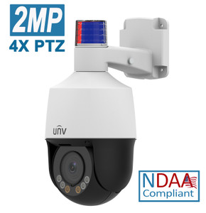 Uniview 2MP 4X LightHunter Active Deterrence PoE Network PTZ Camera, NDAA Compliant - IPC6312LFW-AX4C-VG