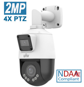 Uniview 2MP Outdoor Dual-Lens PTZ Network Camera, 2MP 4X Zoom PTZ + 2MP 2.8mm Fixed Lens Camera, NDAA Compliant - IPC9312LFW-AF28-2X4
