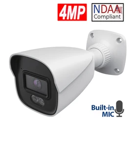 4MP Outdoor Network Bullet IP PoE Camera with Built-in Mic, Smart Dual Light, 2.8mm Lens, NDAA Compliant