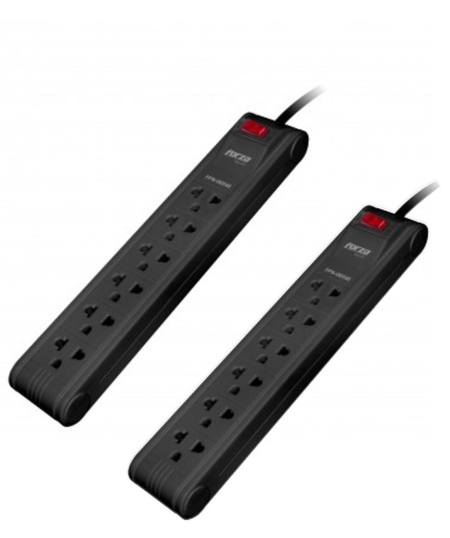 Pack of 2 power strips of 6 outlets