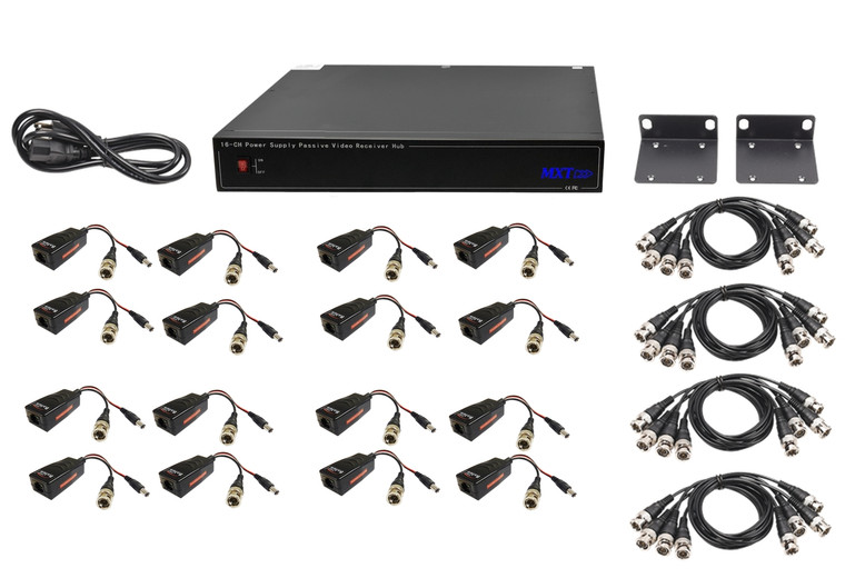 16 Channel Kit to Send Voltage (36 Vdc - 12 Vdc) and HD Video 