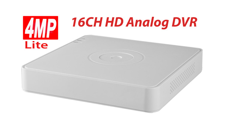 Hikvision 16CH 4MP Lite Hybrid DVR DS-7116HQHI-K1 -16 Channels TURBOHD + 8 IP Channels, 1xSATA, Audio-Over-Coax, Free Mobile Hik-Connect APP for Remote Access