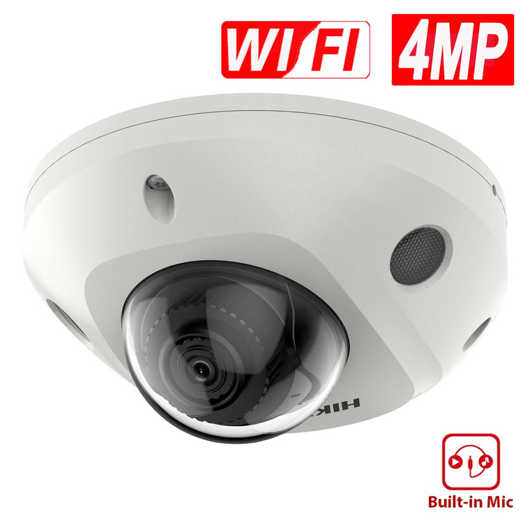 Hikvision DS-2CD2543G2-IWS(2.8mm) 4MP AcuSense WiFi Built-in Mic IR Mini Dome IP PoE Network Camera 2.8mm Lens