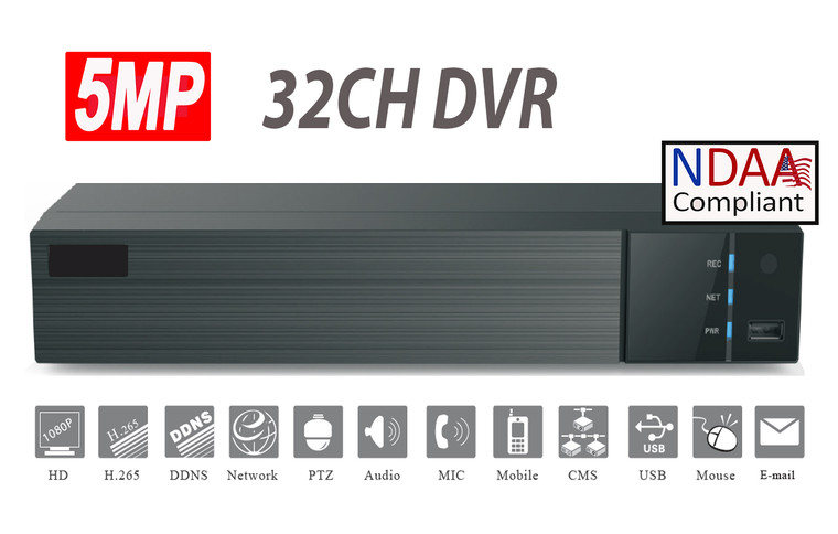 SuperLive 32CH 5MP HD Analog +8CH IP Hybrid DVR, Front Side