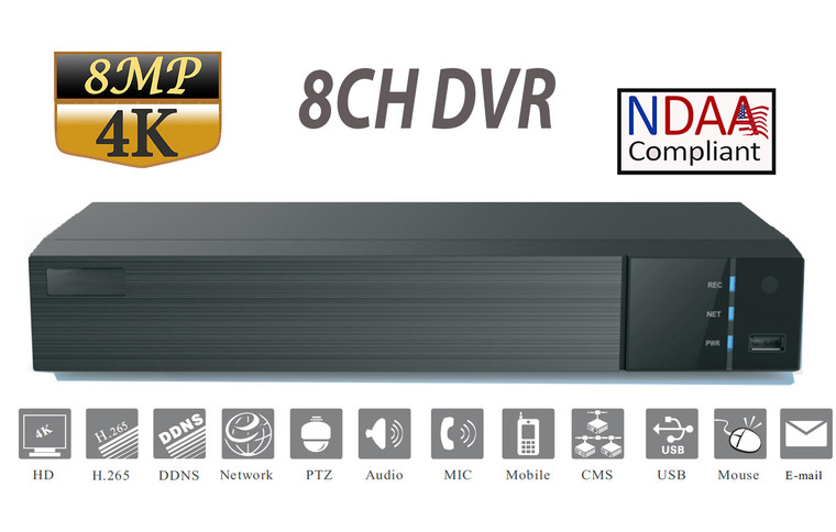 SuperLive 8CH HD Analog 8MP 4K +8CH IP Hybrid DVR, SuperLive Plus APP, NDAA Compliant