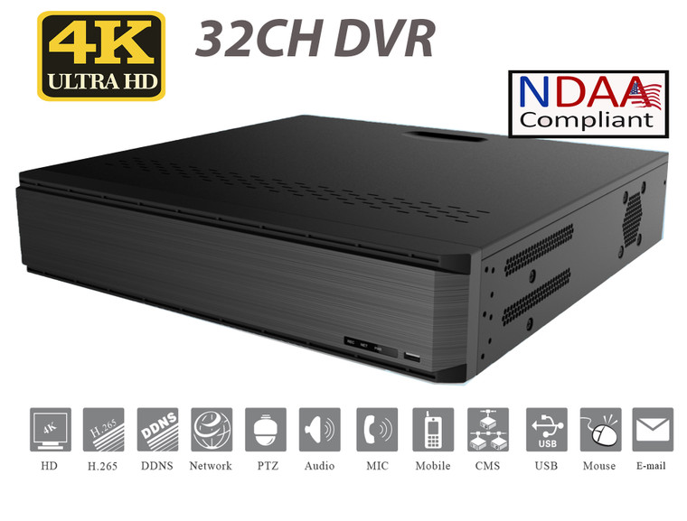 SuperLive 32CH HD Analog 8MP 4K +8CH IP Hybrid DVR, Smart Human/Vehicle Motion Detection, SuperLive Plus APP, NDAA Compliant