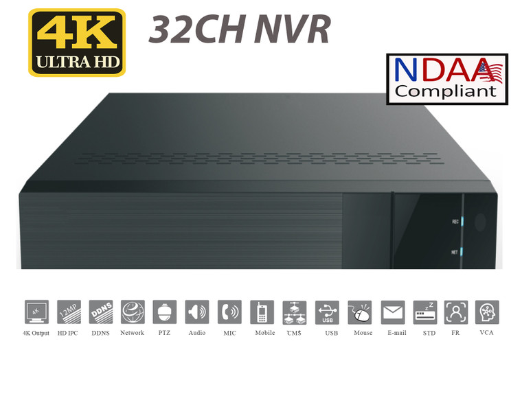 SuperLive 32CH 12MP NVR with 16 PoE, SuperLive Plus APP, NDAA Compliant
