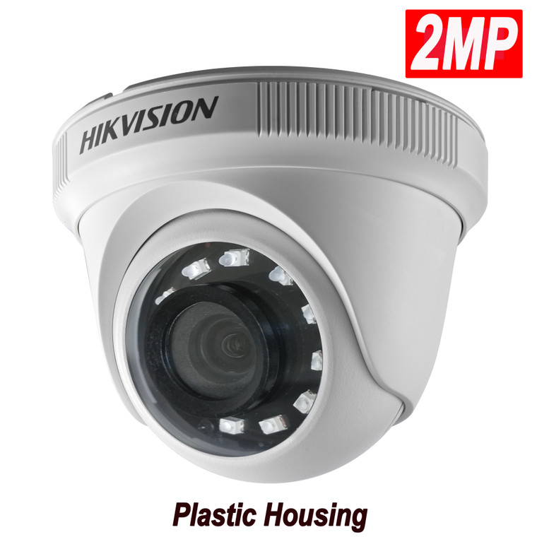 Hikvision DS-2CE56D0T-IRPF 2MP 1080p HD Analog Indoor Dome Camera 2.8mm - Night Vision - Plastic Housing