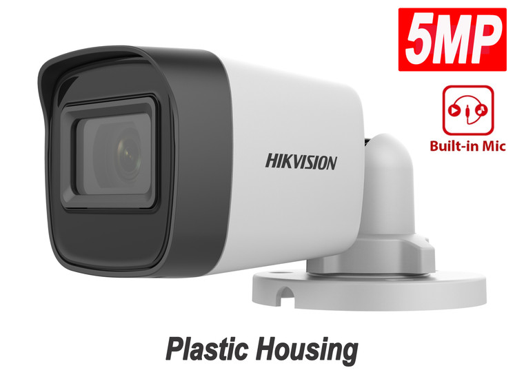 Hikvision DS-2CE16H0T-ITPFS 5MP Audio Bullet HD Analog Camera 2.8mm Lens, Night Vision, Outdoor